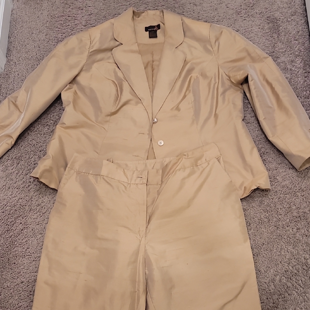 Ashley Stewart Beige Silk Blend Jacket